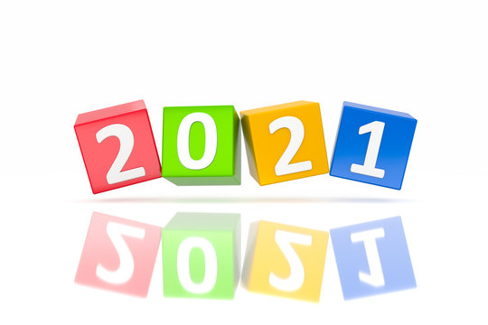 New Year 2021 Creative Design Concept - 3D Rendered Image	
