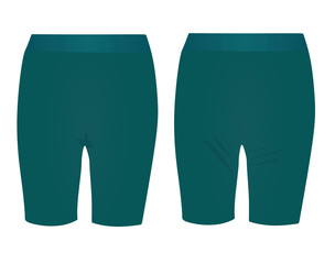 Blue woman cycling shorts. vector illustration