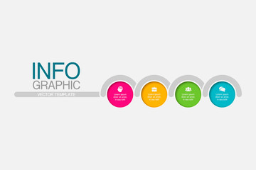 Vector infographic template with 4 steps or options. Data presentation, business concept design for web, brochure, diagram.