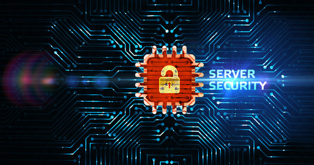 Cyber security data protection business technology privacy concept. Server security.