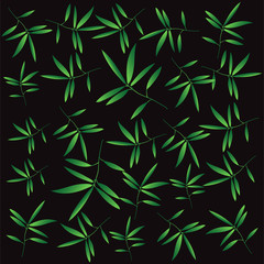 Seamless pattern green leaves. Flat vector template