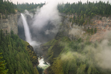 Helmcken Falls with fog, Wells Gray Provincial Park, British Columbia, Canada