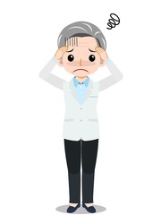 白衣を着た白髪の女性