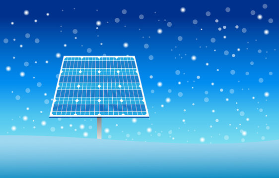 Solar Panels in Snowfall and drifts  ,Green energy