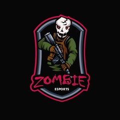 zombie mascot logo design vector with modern illustration concept style for badge, emblem and t shirt printing