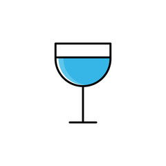 Glass flat icon. Design template vector