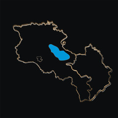 Armenian map and golden lines