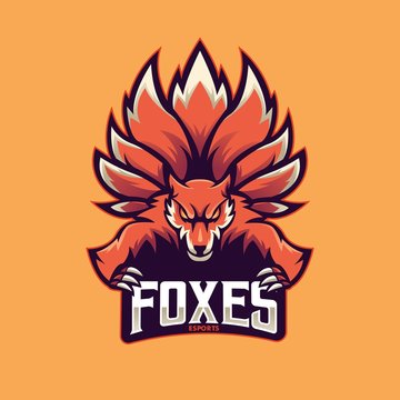 Fox mascot logo design vector with modern illustration concept style for badge, emblem and t shirt printing