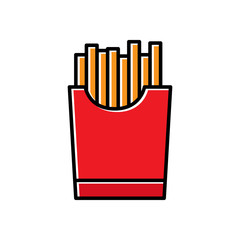 Snack potato flat icon. Design template vector