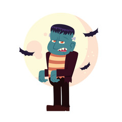 Obraz premium Halloween frankenstein cartoon vector design