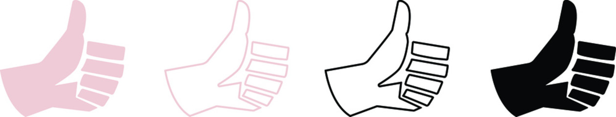 set of icons of thumb up , ok , yes , Like 