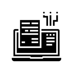 internet finance report glyph icon vector. internet finance report sign. isolated contour symbol black illustration