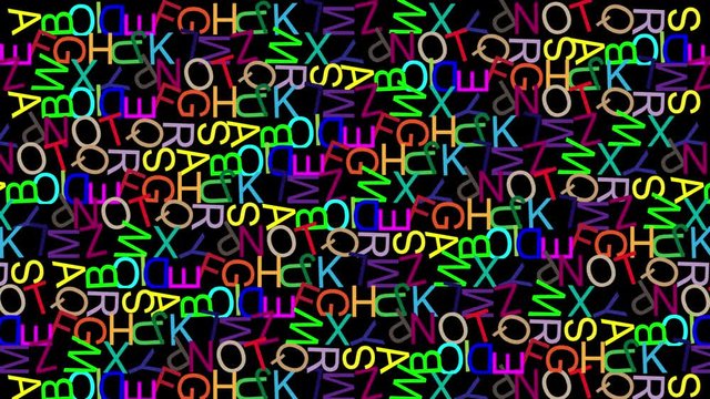 Letter. Animation of characters, the background, alpha channel included. Cartoon
