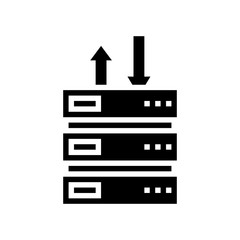 data center glyph icon vector. data center sign. isolated contour symbol black illustration