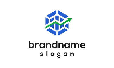 Fototapeta premium Statistic financial logo design vector