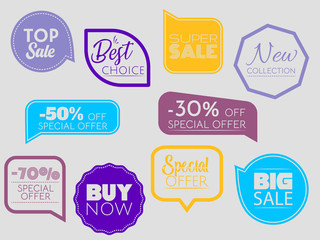 set of sale labels icons stickers