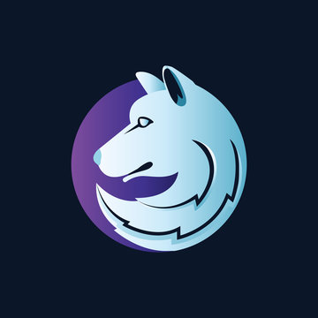 Circle wolf logo template