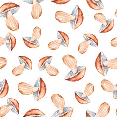 Autumn seamless pattern with mushrooms to create a fabric background, scrapbook paper, kids wallpaper, Halloween greeting card. Perfect for kids textile, clothes