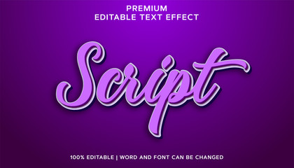 Purple Script - Editable Text Effect Style Vector