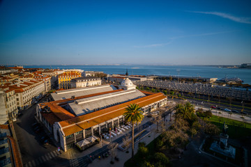 LISBON, PORTUGAL - Mar 16, 2020: Time Out Square in Lisbon, Portugal