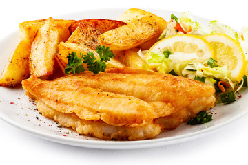 Fried fish with potatoes
