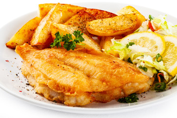 Fried fish with potatoes
