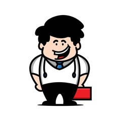kawaii doctor character design illustration