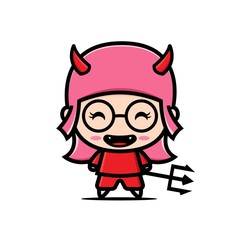devil costume kawaii character designs