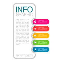 Vector infographic template with 5 steps or options. Data presentation, business concept design for web, brochure, diagram.