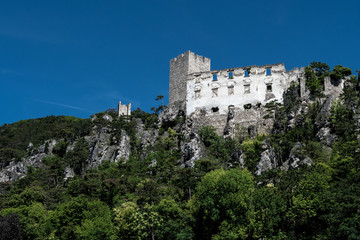 Fototapeta na wymiar Castle Ruin Burgruine Rauhenstein In The City Of Baden Near Vienna In Austria