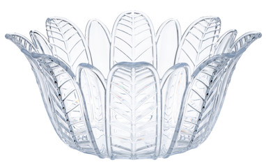 Stylish glass bowl dishware isolated on white