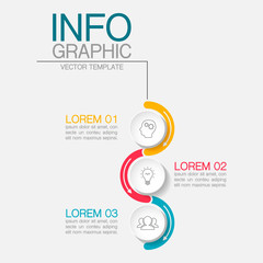 Vector infographic template with 3 steps or options. Data presentation, business concept design for web, brochure, diagram.