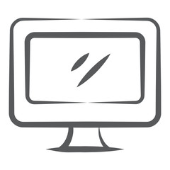 
Display monitor, doodle vector style of computer accessory in editable style 
