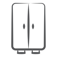 
Modern style icon of double door fridge in doodle design 
