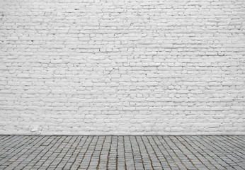 Fototapeta premium Old white wall