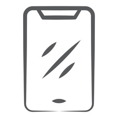 A modern cellular phone icon, doodle line design of smartphone