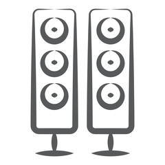 
Icon of audio sound system in doodle design, hand drawn vector 
