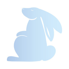 Isolated cute blue rabbit vector design