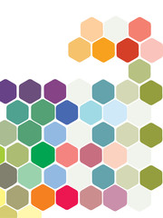 Hexagonal Rainbow background design. digital illustration.