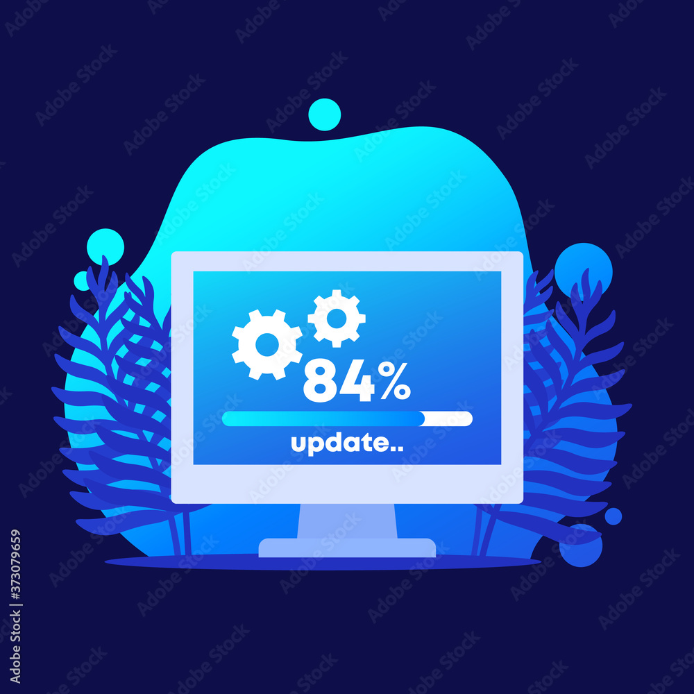 Poster update or system upgrade vector icon