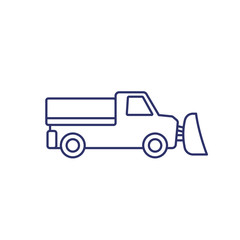 snow plow truck line icon, vector