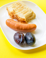 grilled sausage on a plate