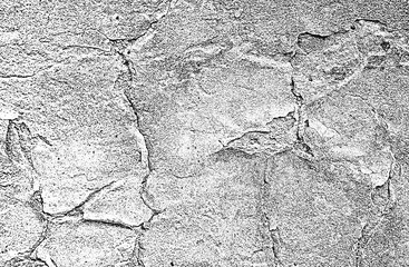 Distress old cracked concrete vector texture. EPS8 illustration. Black and white grunge background. Stone, asphalt, plaster, marble. My collection of background textures.