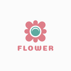 Fototapeta premium Flower Logo Vector Cute Simple