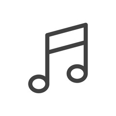 Musical note icon isolated on white background. Vector illustration
