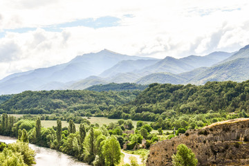 view of mountains, photo as a background , in janovas fiscal sobrarbe , huesca aragon province