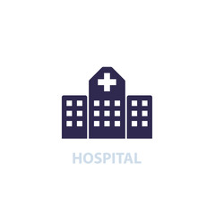 Hospital icon on white