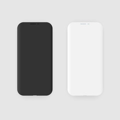 Two mobile phone templates with blank screen for design app.