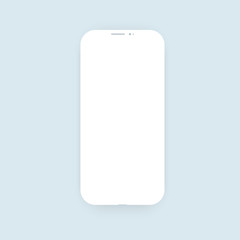 Trendy mobile phone template with blank screen for design app.