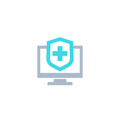 Online insurance, medical plan icon